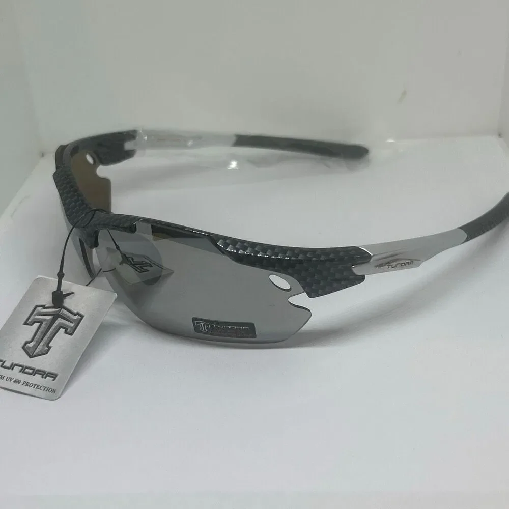 Sport Wrap Semi Rimless Sunglasses Mirrored UV400 Protection Lightweight